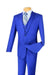 Men'S Indigo ~ Bright Blue 3 Piece Executive Suit - Narrow Leg Pants