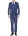 Men's Indigo ~ Bright Blue Plaid checkered check pattern suit 2 Button Modern-Fit Suits