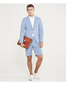Shorts Set Pants Light Blue Summer Suit For Men
