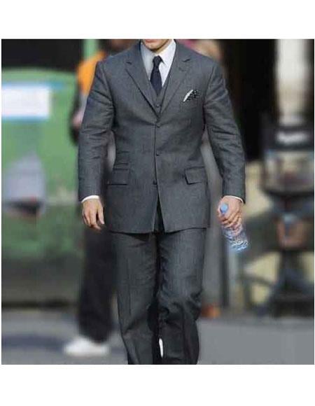 Men's Henry Cavill  Three Button Light Grey Suit