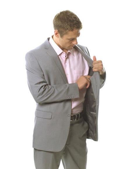 Brand: Caravelli Collezione Suit - Caravelli Suit - Caravelli italy Caravelli Men's Double Breasted Grey Button Closure Peak Lapel Double Vent Suit main image 0