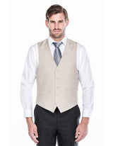 Men's Tan Classic Fit 5 Button Fully Lined Vest