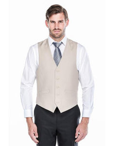 Men's Tan Classic Fit 5 Button Fully Lined Vest