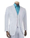 Men'S Two Buttons Linen Fashion Vested White 3 Piece Suit - Mens Linen Suit