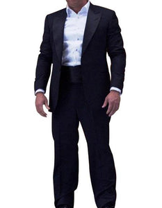 Men's 1 Button Midnight Blue Peak Lapel Tuxedo