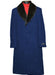 Men's Dress Coat (Removable ) Fur Collar  3 Button Full Length Overcoat ~ Long Men's Dress Topcoat -  Winter coat full length Fabric Also Navy Blue