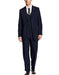 Men's 3 Piece Peak Lapel Polyester Pinstripe Big & Tall Dark Navy Blue Suit For Men