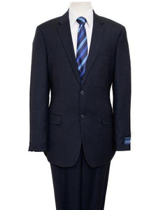Designer Affordable Inexpensive Men's Birdseye Dark Navy Classic Suit Flat Front Pant