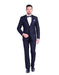 Giorgio Fiorelli Men's Dark Navy 2 Button 2 Piece Slim Fit Suit  - Dark Blue Suit Color