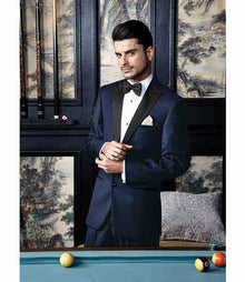 Men's 1 Button Navy Peak Lapel Modern Fit  Tuxedo