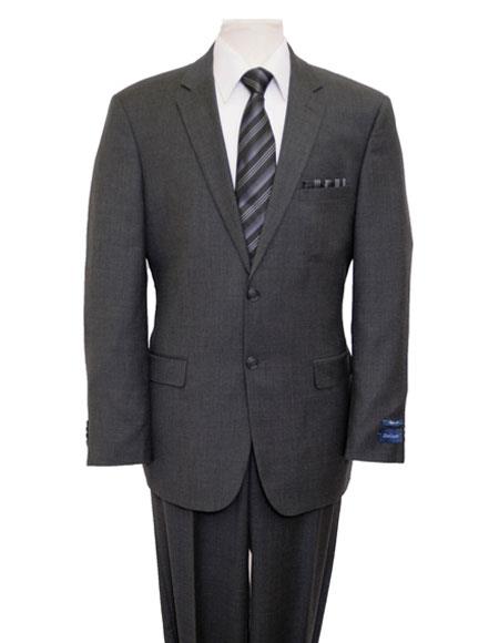 Designer Affordable Inexpensive Men's Solid Dark Gray Classic Suit