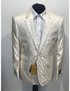 Alberto Nardoni Brand Men's 1 Button Cheap Priced Designer Fashion Dress Casual Blazer On Sale Cream ~ ivory ~ Off White Blazer Dinner Jacket Tuxedo Looking! Sport coat