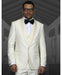 Men's Off White Shawl Lapel 1 Button Modern Fit Tuxedo