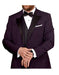 Men'S 1 Button Peak Lapel Purple Tuxedo