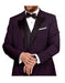 Men'S 1 Button Peak Lapel Purple Tuxedo