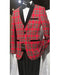 Men's Red Flap Besom Pocket Designer Fashion Dress Casual Blazer