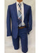 Men's Slim Fit 2 Piece Casual  Royal Blue Dress Suits for Men