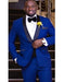 Men’s Royal Blue Tuxedo Dress Suit with Black Shawl Lapel, Formal Wedding Prom Suit