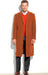 Men's Dress Coat full length Overcoat ~ Long Men's Dress Topcoat - Winter coat Rust (Cashmere Touch (not cashmere))