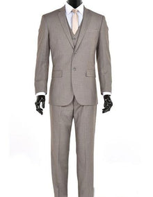 Men'S 3 Piece Sand Modern Fit Suits