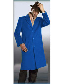 Men's Sapphire Authentic Alberto Nardoni Brand Full Length Coat Long Men's Dress Topcoat - Winter coat