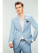 Sky Baby Blue Powder Blue 2 Button Suit For Men