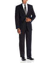 Giorgio Fiorelli Men's Portly Fit Two-Piece Solid Black Fully Lined Suit Executive Fit Suit - Mens Portly Suit