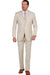 Tan Men's 3 Piece Notch Collar Side Vent Vested Slim Fit Suit