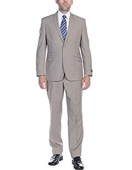 Men's Slim Fit Suit - Fitted Suit - Skinny Suit Men's Tan Two Button Cheap Priced Business Suits