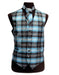 Men's White/Turquoise Slim Fit Polyester Plaid Design Fashion Set - Men's Neck Ties - Mens Dress Tie - Trendy Mens Ties