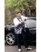 Alberto Nardoni 1 Button White/Black Shawl Lapel Suit