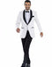 Men'S One Button White Tuxedo Suit With Black Shawl Lapel (Jacket + Pant + Bow)