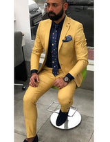 Men's Yellow Buttons Closure Besom Chest Pocket Jacket