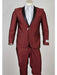 Men's Black Shawl Lapel 1 Button Classic Fit  Burgundy ~ Wine ~ Maroon Suit