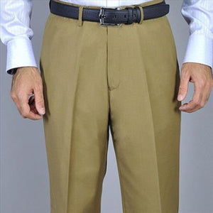 Men's Camel Single Pleat Pants unhemmed unfinished bottom