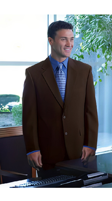 Single Breasted 2 Button Solid Brown Cheap Priced Unique Fashion Designer Men'S Dress Blazers Sale