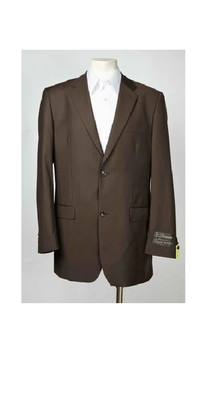 Single Breasted Men'S Brown Two Button Blazer