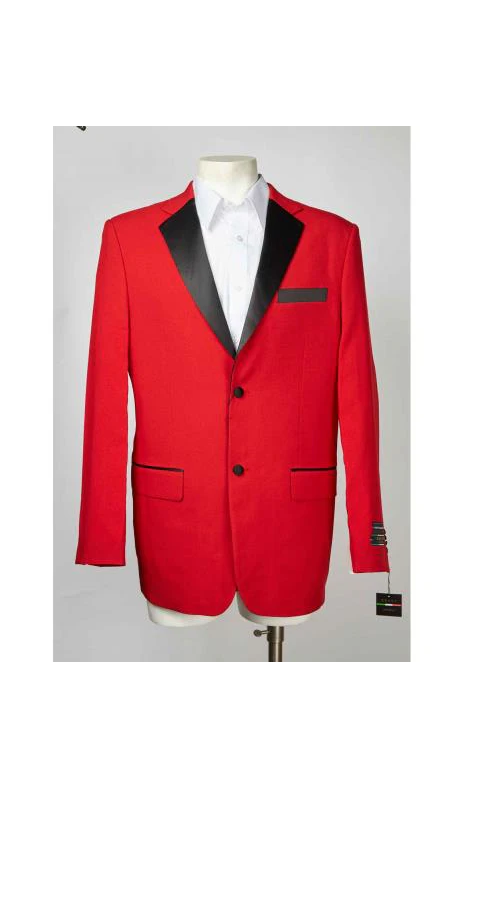 Single Breasted Men's Red And Black  Two Button Cheap Priced Blazer Jacket For Men