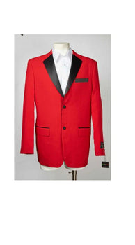 Single Breasted Men's Red And Black  Two Button Cheap Priced Blazer Jacket For Men