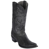 Los Altos Boots - Mens Dress Cowboy Boot - Low Priced Ostrich Leg Snip Toe Western Boots- in Black