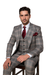 Suits With Baggy Pleated Pants - Wide Leg Pants 100% Wool - Classic Fit Single Breast Lapel Vest by Rossiman