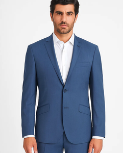 Single Breasted Wool Blend Slim Fit Blue Renoir Suit
