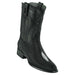 Los Altos Men's Single Stone Sting Ray Black Roper Toe Boots