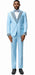 Sky Blue Prom Tuxedo - Perfect Wedding Suit Vested Rhinestone Lapelled