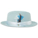 Tapa Crushable Straw Hat Fedora in Sky Blue