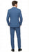 Men's Sky Blue Tuxedo Suit with Shawl Lapel, Formal Wedding and Prom Dinner Jacket Set - Steel Blue Color