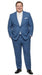 Men's Sky Blue Tuxedo Suit with Shawl Lapel, Formal Wedding and Prom Dinner Jacket Set - Steel Blue Color