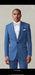 Men's Sky Blue Tuxedo Suit with Shawl Lapel, Formal Wedding and Prom Dinner Jacket Set - Steel Blue Color