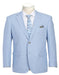 Mens Classic Two Button Linen & Cotton Summer Sport Coat Sky Blue Blazer