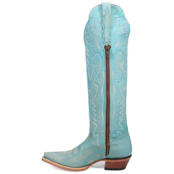 Dan Post Women's Celeste Sky Blue Zipper Snip Toe Boots - Image 3